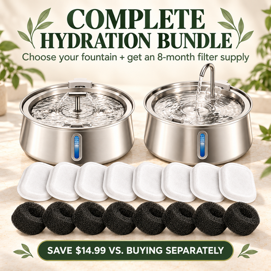 FurSwift fountain with eight-month filter supply bundle